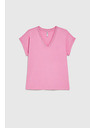Moodo Pamut póló V nyakkivágással rózsaszín Moodo