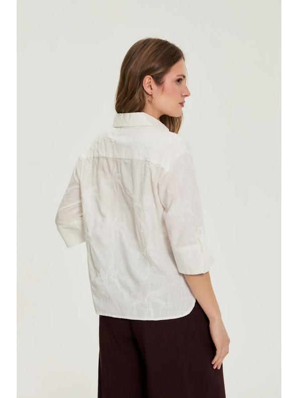 Moodo Pamut ing 3/4-es ujjakkal fehér Moodo