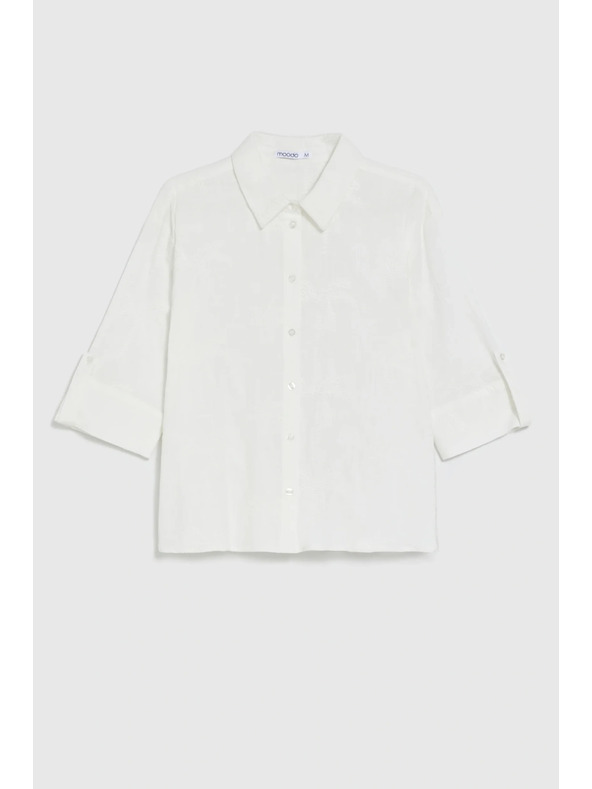 Moodo Pamut ing 3/4-es ujjakkal fehér Moodo