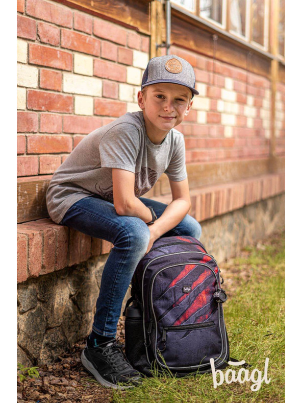 BAAGL  BAAGL SET 5 Core Láva: hátizsák, tolltartó, zsák, övtáska, notebooktok