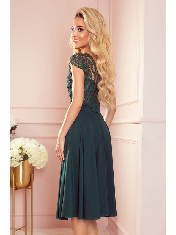 numoco Sifon ruha csipkés nyakkivágással - zöld Numoco LINDA