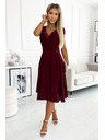 numoco Sifon ruha csipkés nyakkivágással - bordó Numoco LINDA Numoco LINDA