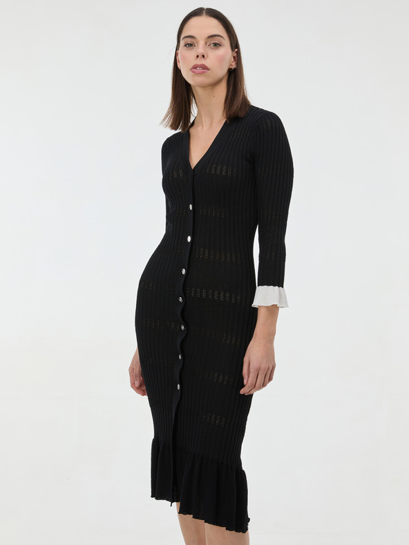 Orsay ORSAY Fekete női kötött midi ruha