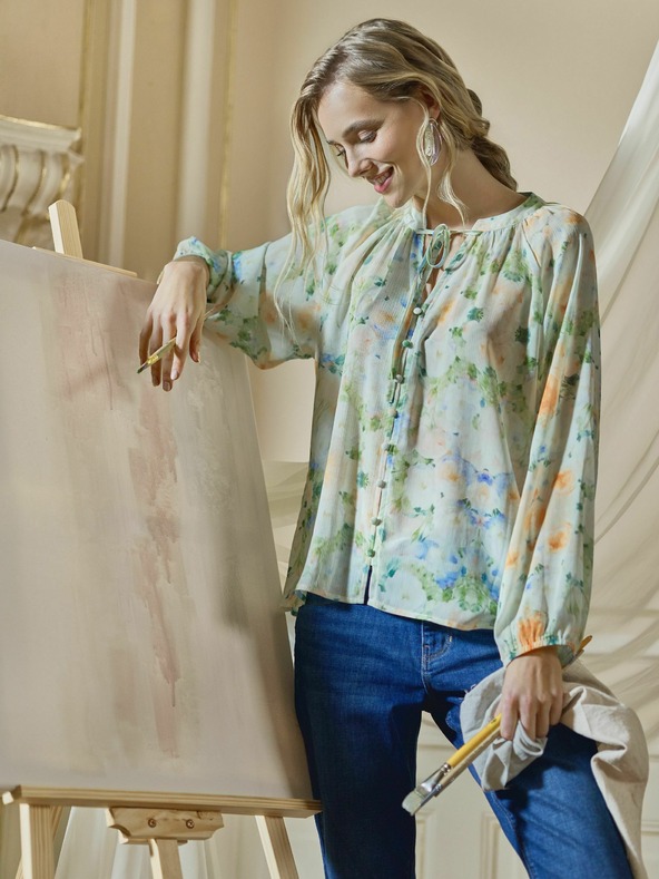 Orsay ORSAY Világos zöld mintás női blúz