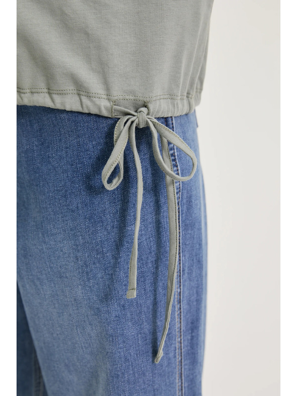 Moodo Gyöngyös pamut blúz olívazöld Moodo