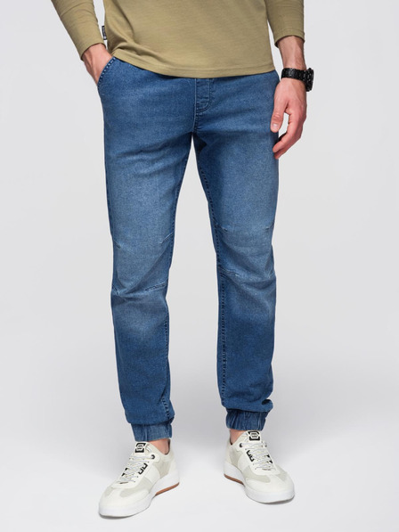 Ombre Clothing Férfi farmernadrág JOGGERS mosott hatással - kék V2 OM-PADJ-0267 Ombre Clothing