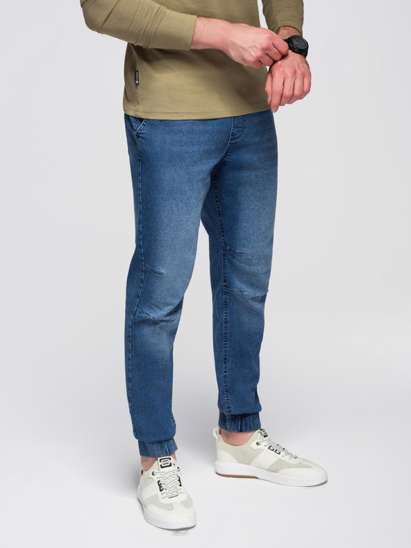 Ombre Clothing Férfi farmernadrág JOGGERS mosott hatással - kék V2 OM-PADJ-0267 Ombre Clothing