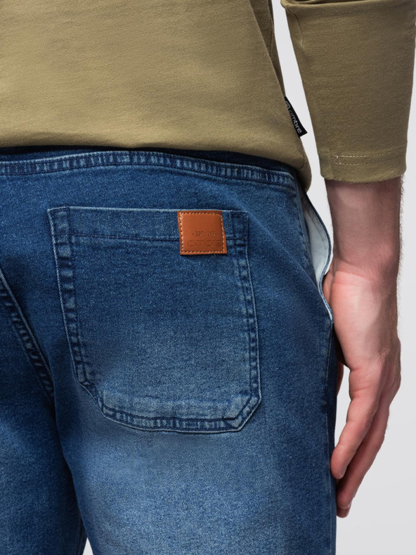 Ombre Clothing Férfi farmernadrág JOGGERS mosott hatással - kék V2 OM-PADJ-0267 Ombre Clothing