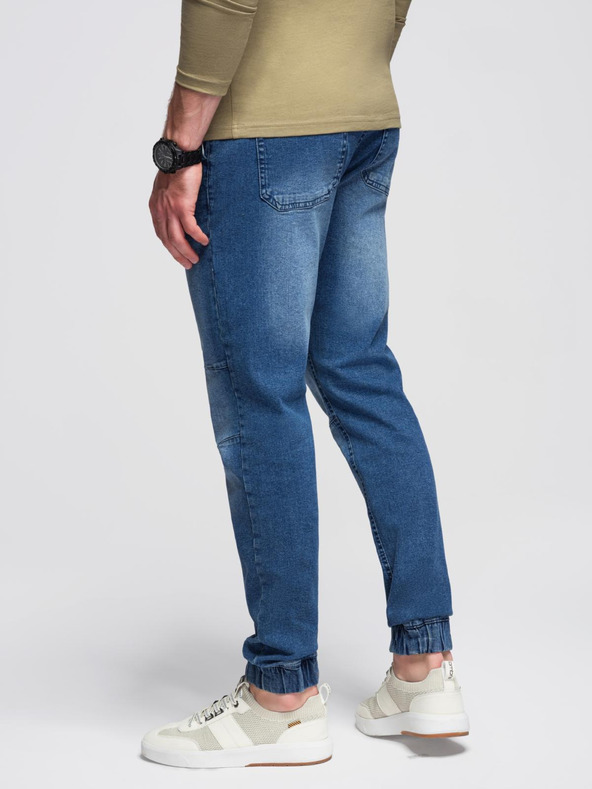 Ombre Clothing Férfi farmernadrág JOGGERS mosott hatással - kék V2 OM-PADJ-0267 Ombre Clothing