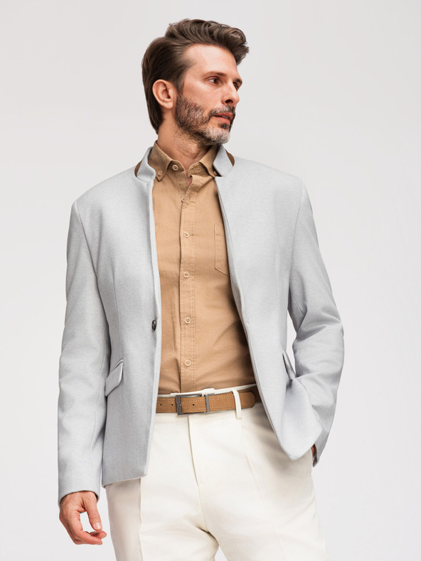 Ombre Clothing Ombre Clothing férfi barna színű kabát állógallérral