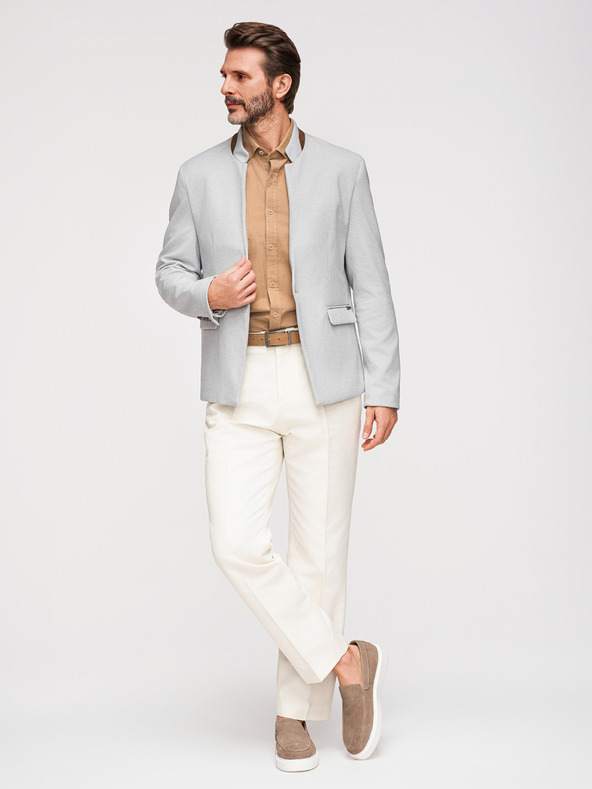 Ombre Clothing Ombre Clothing férfi barna színű kabát állógallérral