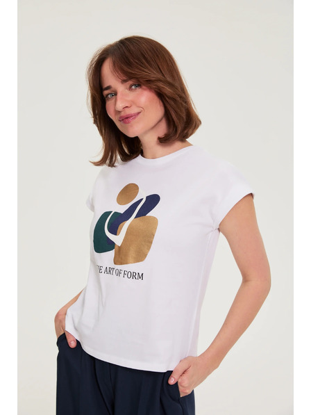 Moodo Fehér pamut blúz nyomattal Moodo