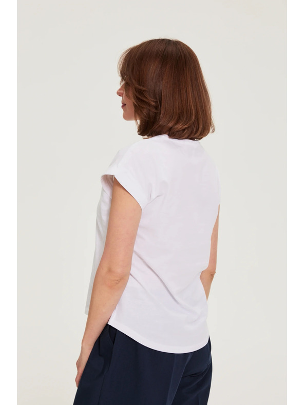 Moodo Fehér pamut blúz nyomattal Moodo