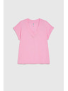 Moodo Pamut blúz V-nyakkivágással rózsaszín Moodo