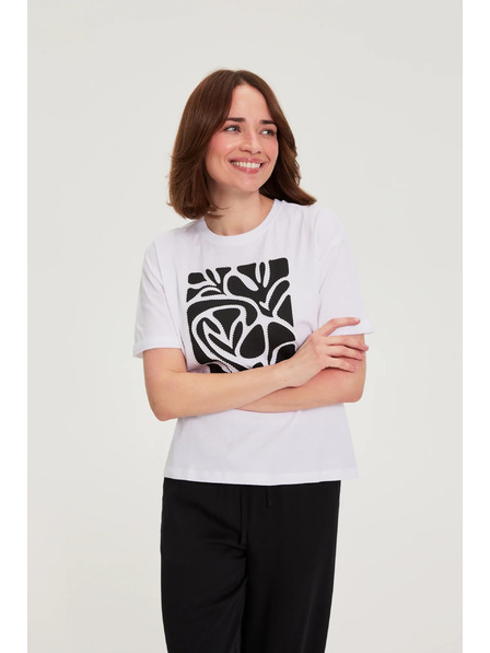 Moodo Nyomott blúz fehér Moodo