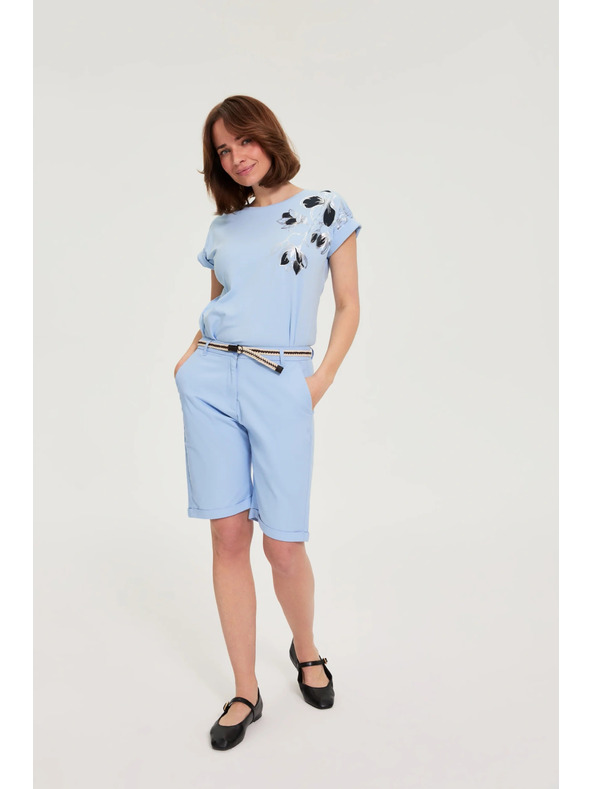 Moodo Pamut rövidnadrág égszínkék Moodo