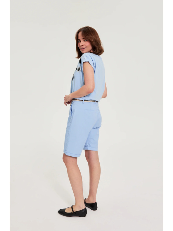 Moodo Pamut rövidnadrág égszínkék Moodo