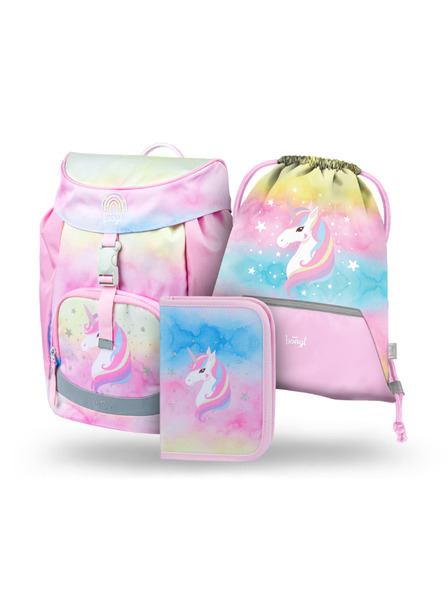 BAAGL  BAAGL 3 SET Airy Rainbow Unicorn: táska, tolltartó, zsák