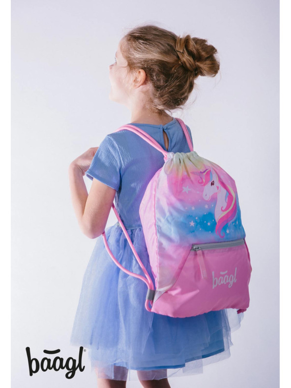 BAAGL  BAAGL SET 5 Airy Rainbow Unicorn: hátizsák, tolltartó, zsák, kötény, pénztárca