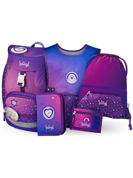 BAAGL  BAAGL SET 5 Airy Lovak szíve: hátizsák, tolltartó, zsák, kötény, pénztárca