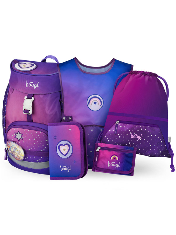 BAAGL  BAAGL SET 5 Airy Lovak szíve: hátizsák, tolltartó, zsák, kötény, pénztárca