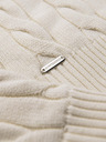 Ombre Clothing Férfi kötött magasított nyak zipperrel - krémszínű V1 OM-SWZS-0138 Ombre Clothing
