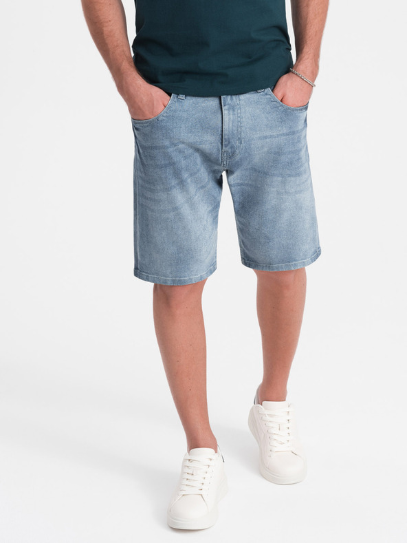 Ombre Clothing Világoskék férfi farmer rövidnadrág Ombre Ruházat