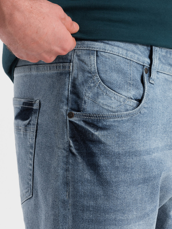 Ombre Clothing Világoskék férfi farmer rövidnadrág Ombre Ruházat