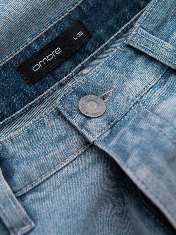 Ombre Clothing Világoskék férfi farmer rövidnadrág Ombre Ruházat