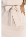 numoco 240-5 ROXI aszimmetrikus szoknyás övvel ellátott ruha - bézs