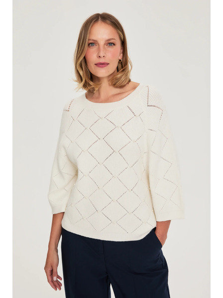 Moodo Bézs gyöngyös pulóver Moodo