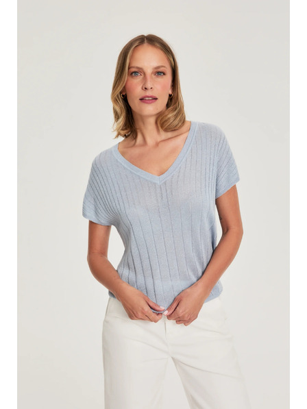 Moodo Világoskék rövid ujjú pulóver Moodo