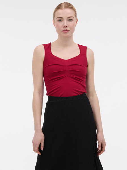 Orsay ORSAY Piros női top fodrokkal