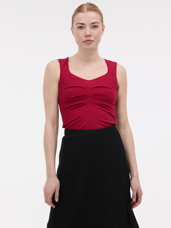 Orsay ORSAY Piros női top fodrokkal