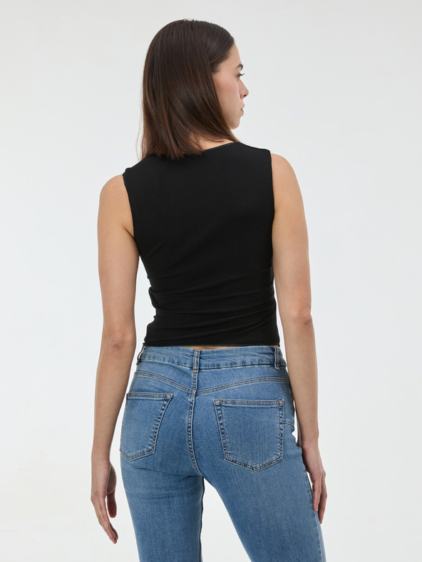 Orsay ORSAY Fekete női top fodrokkal