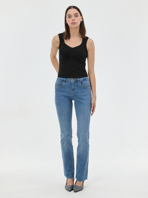 Orsay ORSAY Fekete női top fodrokkal