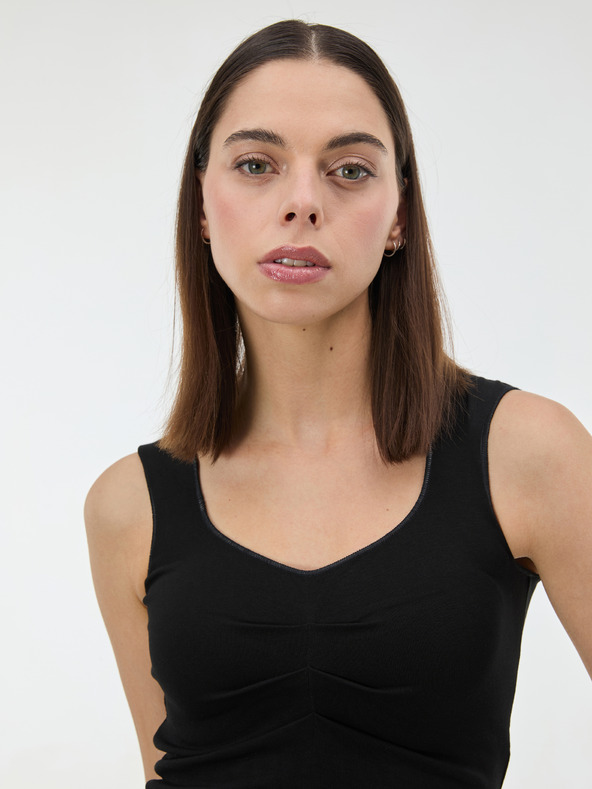 Orsay ORSAY Fekete női top fodrokkal