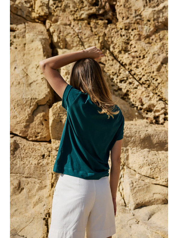 Moodo Pamut póló zöld nyomtatással Moodo