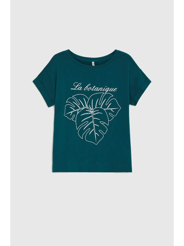 Moodo Pamut póló zöld nyomtatással Moodo