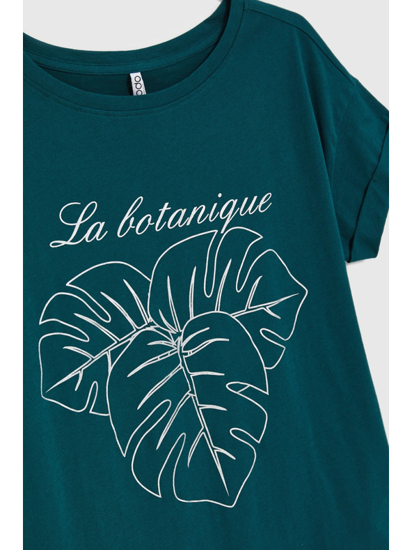 Moodo Pamut póló zöld nyomtatással Moodo