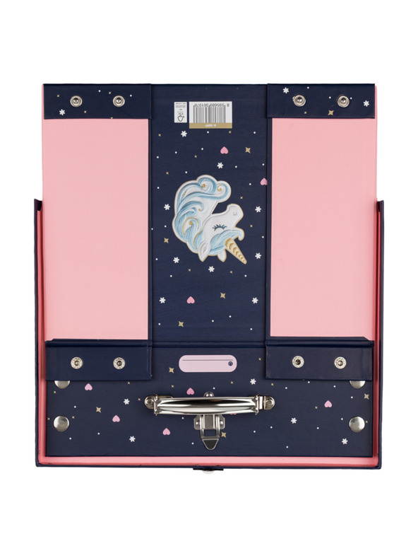 BAAGL  BAAGL Összehajtható iskolai kufri Unicorn Gold fém sarokkal