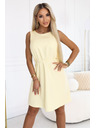 numoco VICTORIA Trapéz ruha ujjak nélkül övvel - vajas sárga