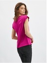 Orsay ORSAY sötétrózsaszín fodros női póló