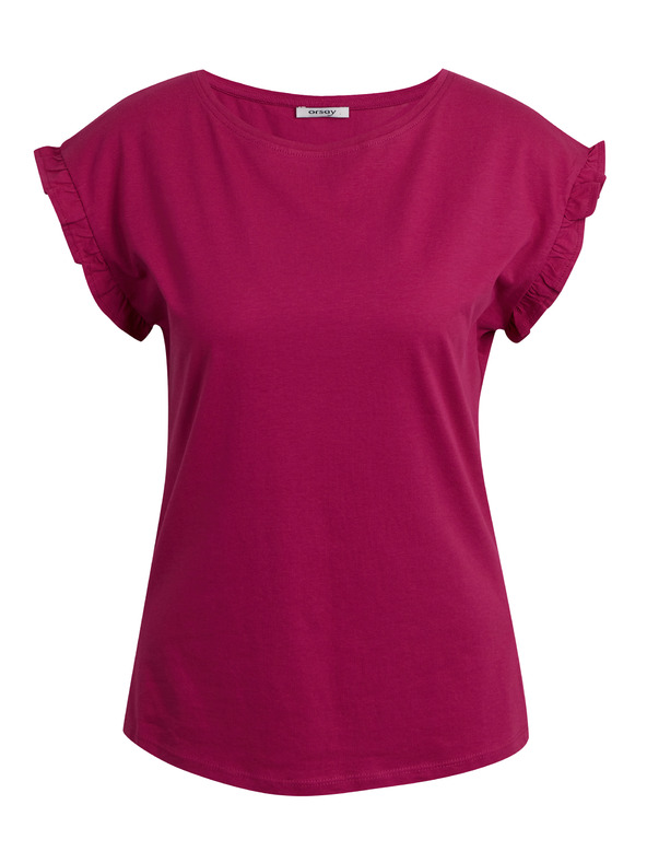 Orsay ORSAY sötétrózsaszín fodros női póló