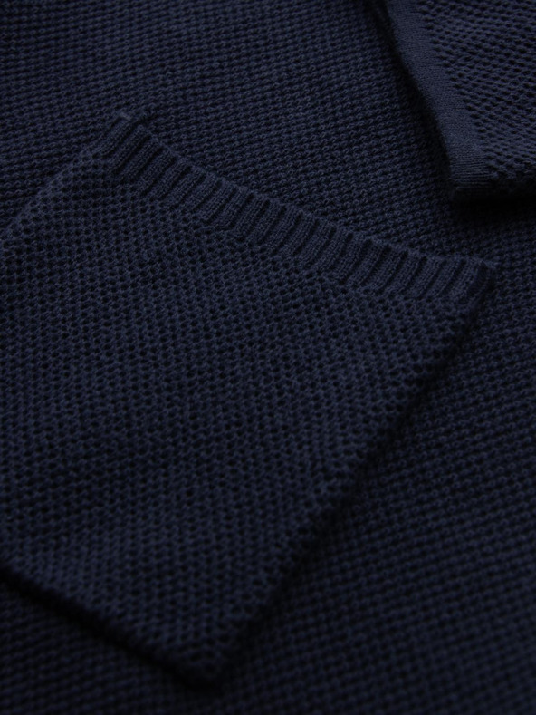 Ombre Clothing Sötétkék férfi kardigán zsebekkel Ombre ruházat