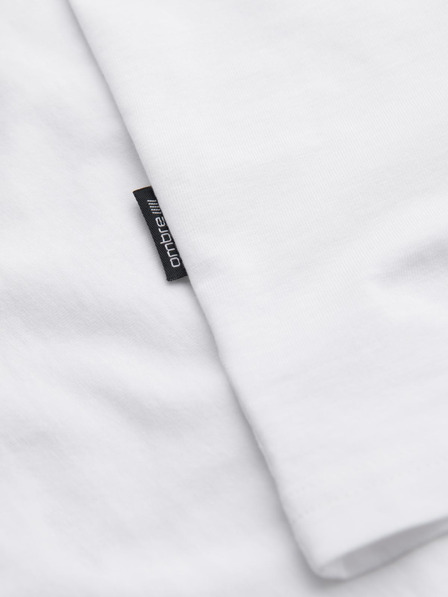 Ombre Clothing Férfi pamut BASIC pólók kerek nyakkivágással - fekete/fehér/kék V1 OM-TSBS-0268 Ombre Clothing