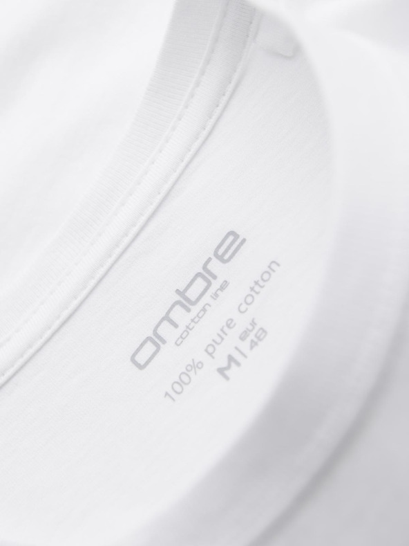 Ombre Clothing Férfi pamut BASIC pólók kerek nyakkivágással - fekete/fehér/kék V1 OM-TSBS-0268 Ombre Clothing