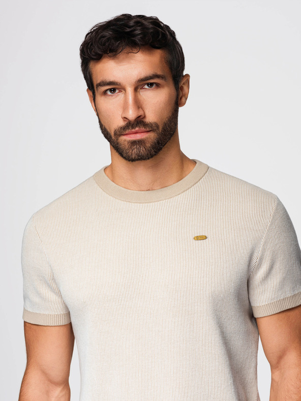 Ombre Clothing Férfi strukturált ing pamut kötésből - fehér V1 OM-TSCT-0265 Ombre Clothing