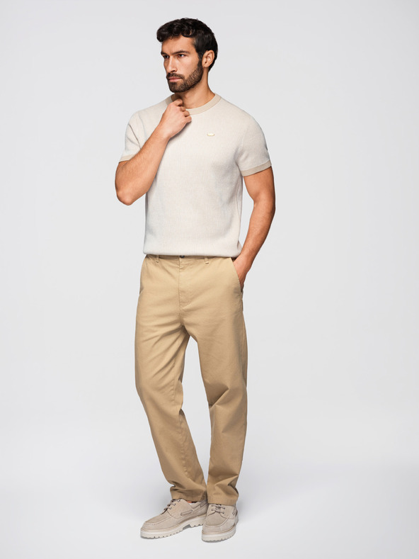 Ombre Clothing Férfi strukturált ing pamut kötésből - fehér V1 OM-TSCT-0265 Ombre Clothing