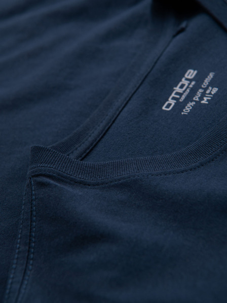 Ombre Clothing Férfi pamut BASIC pólók kerek nyakkivágással - fekete/zöld/khaki V3 OM-TSBS-0268 Ombre Clothing